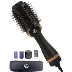 AG110 Luxe 3-in-1 Fohnborstel - Goud - Keramische Fohnborstels - Inclusief Travelbag, 12 kleefrollen & 12 haarclips - ro
